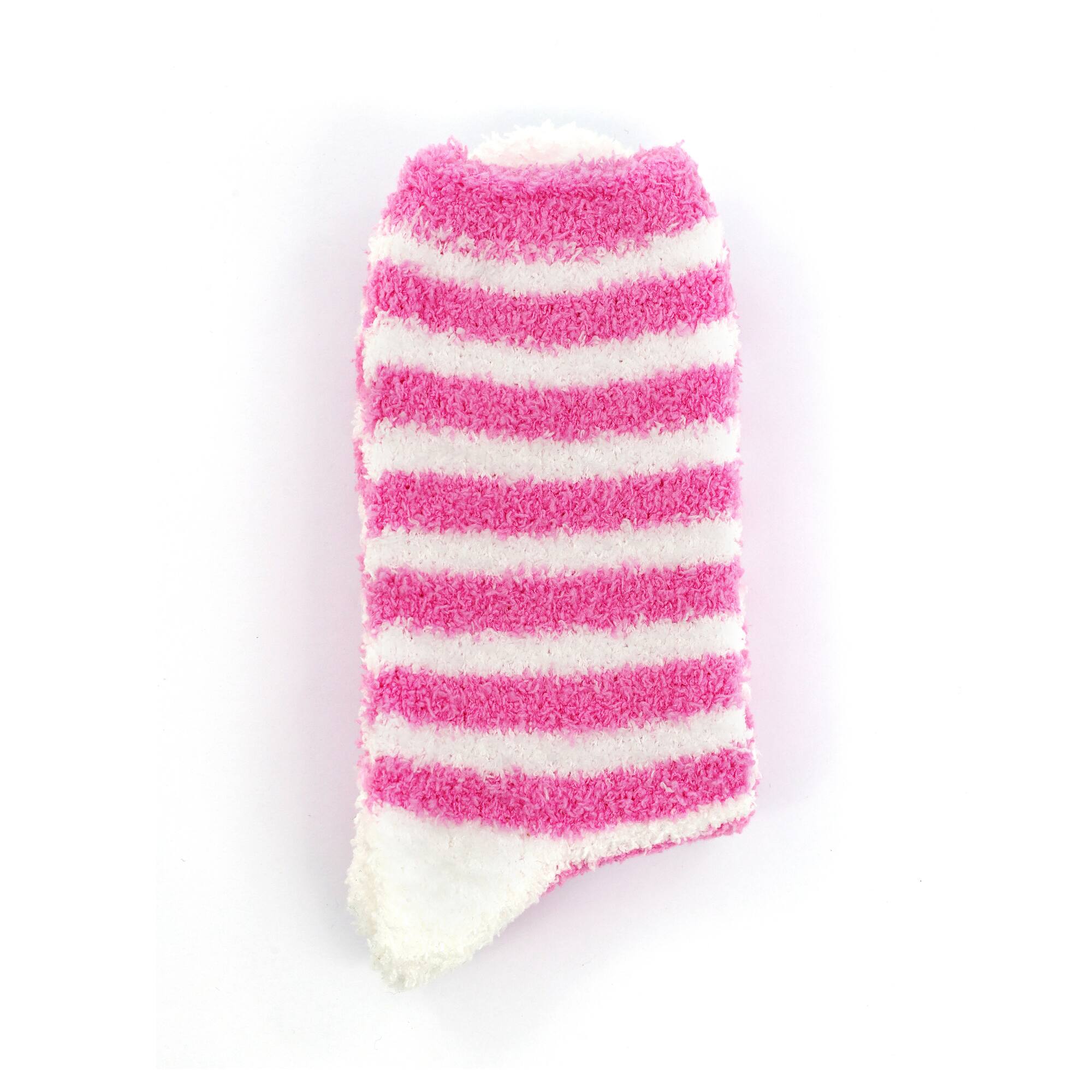 Pink & White Adult Fuzzy Socks by Fab Finds